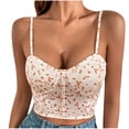 thumbnail image 2 of Wycnly Summer Saving Camisole for Women Womens Summer Tops Going out Slim Spaghetti Strap Corset Cropped Top Trendy Floral Print Sleeveless Tee Tops Girls Sleeveless Shirt, 2 of 5