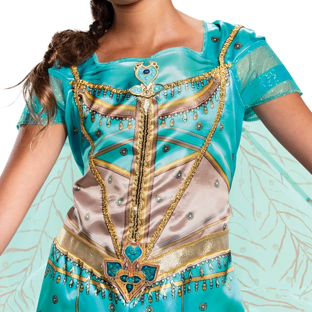 Disney Princess Jasmine Classic Costume for Girls with Detachable Organza Cape, Ages 4-6, Girls 4T