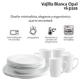 thumbnail image 3 of Vajilla Moderna Cuadrada De Opal Resistente 4 Personas 16pzs Color Blanco, 3 of 5