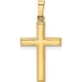 thumbnail image 5 of 14K Yellow Gold Diamond-Cut Hollow Cross Pendant (28 X 15) Made In United States xr235, 5 of 6