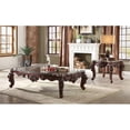 thumbnail image 3 of ACME Table d'Appoint Carrée Forsythia avec Pieds Queen Anne en Marbre et Noyer, 3 of 8