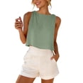 thumbnail image 3 of Diufon Womens Linen Crop Tank Tops Summer Beach Casual Shirts Sleeveless Loose Elegant Going Out Blouses, 3 of 10