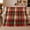 Cream Line Plaid, variant on Autumn Plaid Farmhouse autumn celebration Harvest, Festive autumn celebration Scene, Warm Flannel Blanket for Ranch House and Living Room, Art Lovers autumn celebration Gift, Festive Home Decor