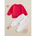 thumbnail image 4 of WEIKBMOL 2Pcs Toddler Baby Boy Valentine's Day Clothes 6M 1T 2T 3T Kids Boy Casual Spring Outfits Long Sleeve Letter Print Sweatshirt +Long Pants Set, 4 of 8