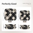 thumbnail image 3 of Multi-Size Leather Tray Four Corners Four Button Design Anti-Scratch Waterproof Convenient Cleaning Convenient Storage Argyle Plaid Dimgray_3 Medium, 3 of 8