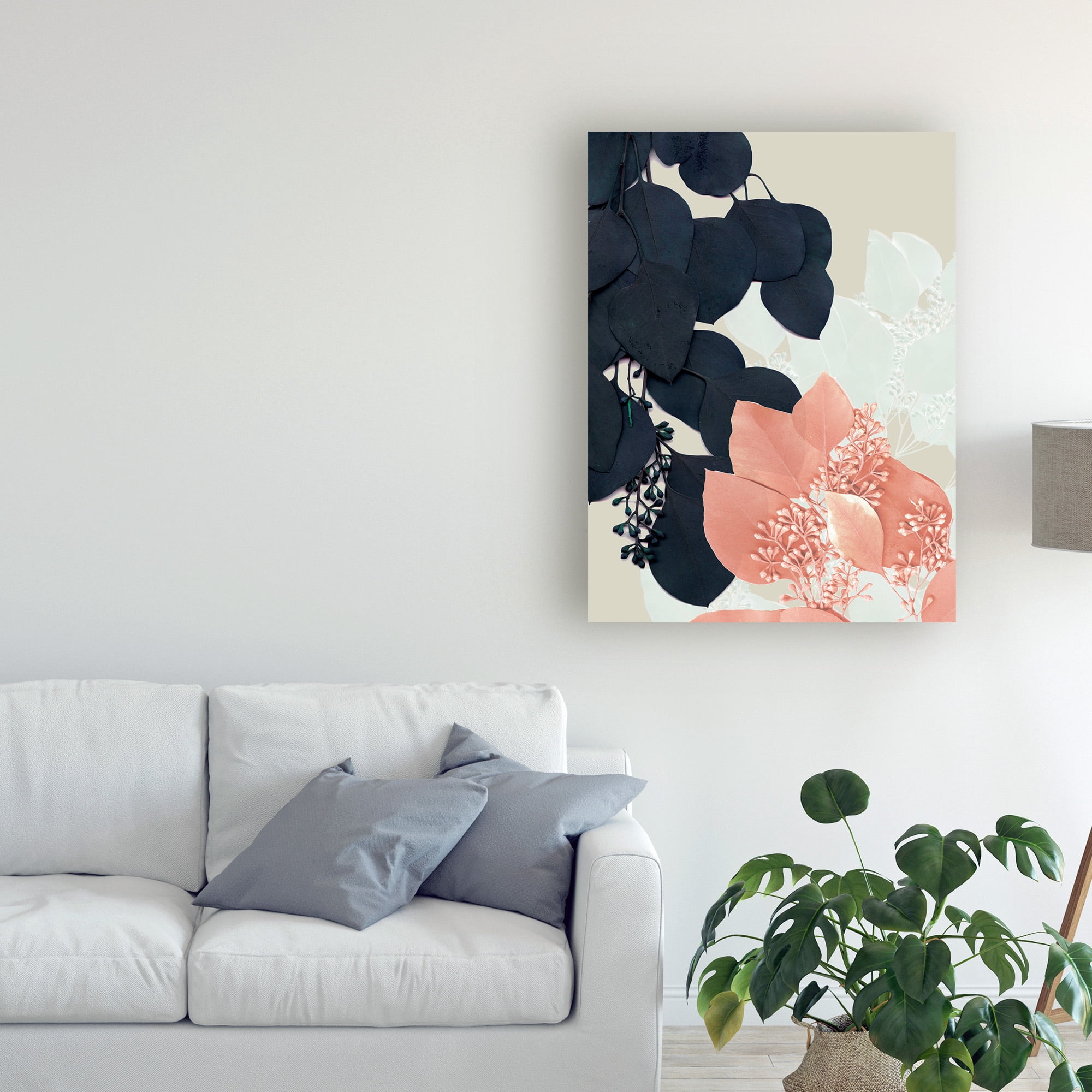 Trademark Fine Art 'Indigo And Blush Leaves III' Canvas Art by Jennifer Goldberger