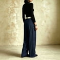 thumbnail image 5 of CaComMARK PI Women's Baggy Casual Dress Pants Lightweight Pleated Wide Leg Pants Loose Relaxed Fit Trousers Navy, 5 of 8