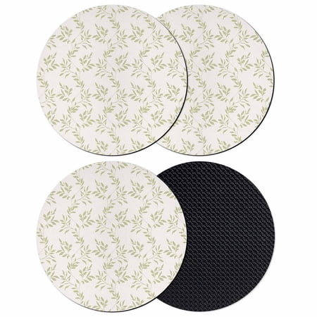Green Leaves Coasters Set of 4 Absorbent Coasters for Drinks Retro Botanical Leaf Minimalist Art Coaster for Desk Coffee Table Protection Home Decor House Warming Gifts 4