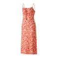 thumbnail image 2 of VISgogo - Vestido informal para mujer, estampado floral, sin mangas, cuello de tirantes, lazo en la parte inferior, vestido de playa con abertura alta VISgogo  moda, 2 of 9