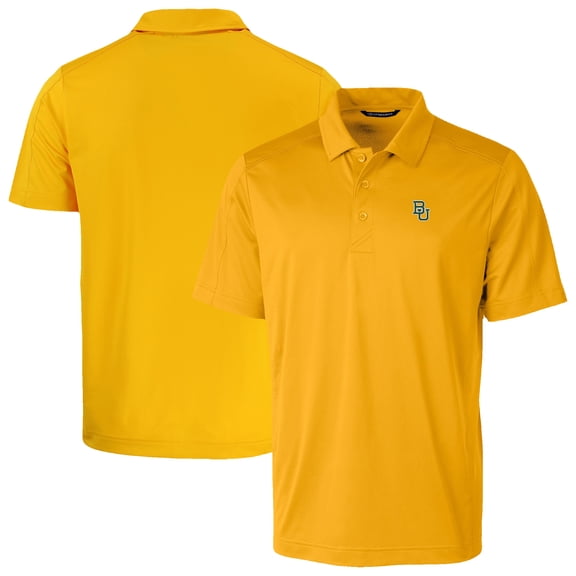 Men's Cutter & Buck Gold Baylor Bears Prospect Eco Textured Stretch Recycled Polo
