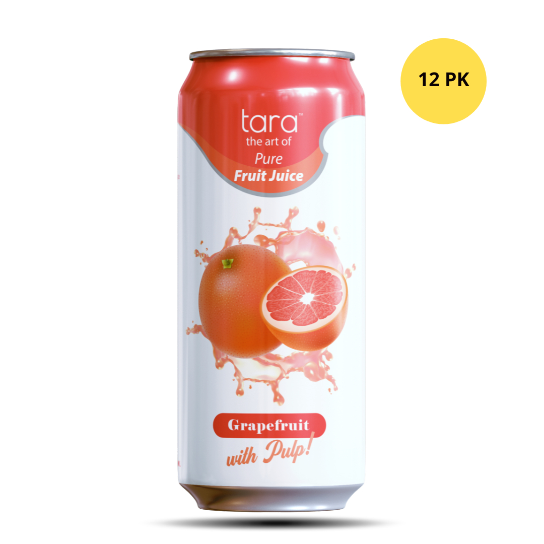 Tara Pure Grapefruit Juice, With Pulp. 16.9 fl.oz (12 Pack)