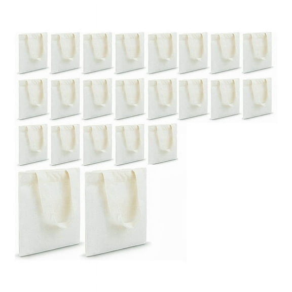 24 x Canvas Craft Bags-Creamy-White