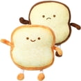 thumbnail image 5 of 2 almohadas de peluche con forma de pan tostado, para dormir y viajar., 5 of 5
