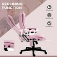 thumbnail image 6 of Vinsetto 6 Point Vibrating Massage Office Chair with Heat, Linen High Back Executive Office Chair with Reclining Backrest, Armrests, Pink, 6 of 8