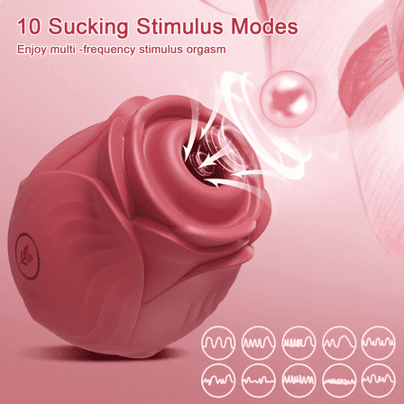 Rose Vibrator Toys, Female Clitoris Sucker Vacuum Stimulator Flirting Toys, Nipples And Clit Sucking Sex Toys, Magnetic Rechargeable Waterproof And Shower Use Adult Supplies(Red）