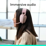 Logitech Zone Vibe 100 Wireless Over Ear Headphones with Noise Canceling Microphone, Works with Teams, Google Meet, Zoom, Mac/PC, Rose