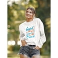 thumbnail image 2 of Land Of The Free Quote Sweatshirt Women -Image by Shutterstock, Female Medium, 2 of 4
