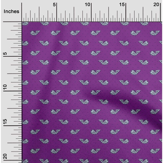 oneOone Organic Cotton Poplin Twill Fabric Fish Block Decor Fabric Printed BTY 42 Inch Wide