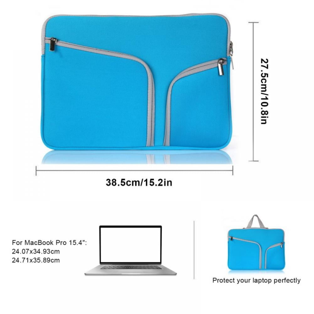 Summark 15.4 Inch Laptop Sleeve Case Women Men Shoulder Bag Briefcase Messenger Bag Portable Handbag(Lake Blue)