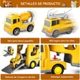 thumbnail image 4 of Carritos Juguetes para Niño,5 en 1 Camiones de Transporte con Luz y Sonido,Coches Juguetes de Construcción con 4 Mini Coches,Regalo para Niños 3~8 Años,Amarillo, 4 of 7