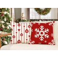 thumbnail image 4 of Red Christmas Pillow Covers 18x18 Set of 4 Farmhouse Christmas Decorations Merry Christmas Tree Snowflake Winter Holiday Decor Throw Cushion Case for Home Couch S23C01, 4 of 7