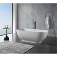 thumbnail image 2 of Clovis 63x29.5" Solid Surface Modern Resin Freestanding Bathtub in White, 2 of 7