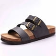 thumbnail image 1 of Crestar-Zapatillas de ante de corcho para mujer y hombre, zuecos de moda, zapatillas clásicas antideslizantes para exteriores con soporte de arco, 1 of 5
