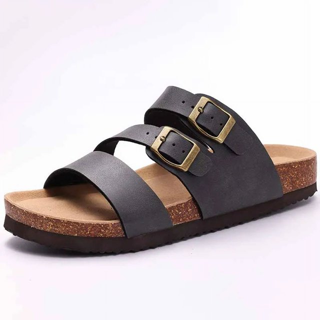 Crestar-Zapatillas de ante de corcho para mujer y hombre, zuecos de moda, zapatillas clásicas antideslizantes para exteriores con soporte de arco