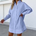 thumbnail image 2 of Womens Basic Shirts Lapel Solid Color Loose Fit Long Sleeves Workout Shirts Tops, 2 of 8