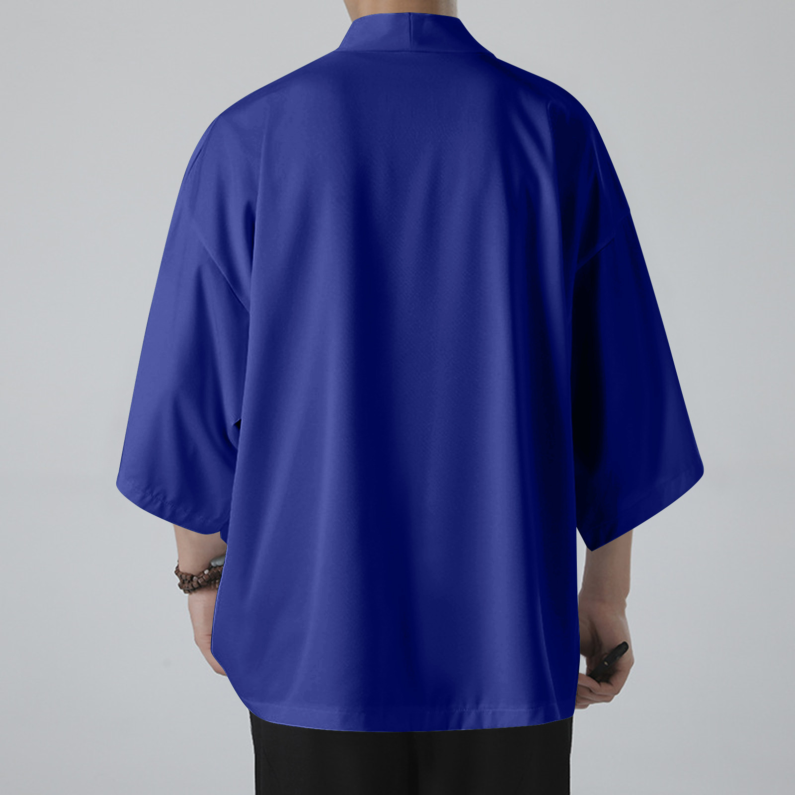 SEAUR Men's Lightweight Kimono Robe - Open Front, Half Sleeve, Beach Cardigan For Summer, Pool & Vacation