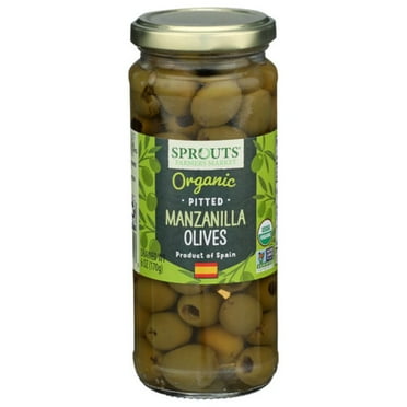 SPT Organic Manzanilla Pitted Green Olives 6 oz
