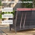 thumbnail image 4 of Giantfurnni Outdoor Wicker 3-Seater Deep Seat Rattan Sofa with Removable Cushion, Patio, Balcony, Deck Furniture, 4 of 9