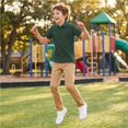 thumbnail image 6 of Abcomgle White Polo Shirts for Boys Short Sleeve Pique Polo Shirts Button Down Solid Color School Uniform Shirts Moisture Wicking Collared Performance Polo Shirts for Boys, 6 of 6