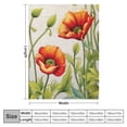 thumbnail image 4 of YANMS Watercolor Retro Red Orange Flowers Exquisite gifts Flannel Blanket Throw Blanket (Universal 1) White, 4 of 6