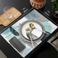 thumbnail image 6 of Placemat Bohemian Teal Leaves Kitchen Dining Table r Accessories 4/6pcs Heat Resistant Linen Tableware Pads Mats, 6 of 6
