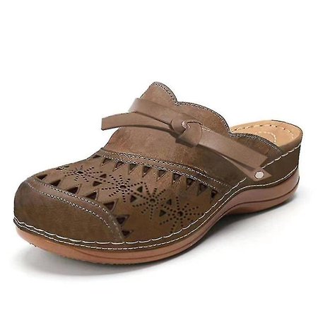 

Lady Comfortable Closed Toe Sandals Ladies Everyday Wedges Breathable