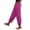 Hot Pink, variant on Cotton Linen Capri Pants for Women Elastic High Waisted Cropped Pants Elastic Drawstring Wide Leg Tulip-Hem Lounge Baggy Trousers with Pockets Comfy Summer Beach Vacation Trousers Hot Pink L