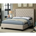 thumbnail image 2 of Meridian Furniture Ashton Solid Wood Linen Wing Back Queen Bed in Beige, 2 of 2