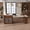 Walnut + MDF, variant on 80-inch Expandable Kitchen Island with Dining Table, Marble-Grain Countertop with Power Outlet, Mobile Storage Cart with Cabinet & 2 Drawers, Walnut Finish Kitchen Prep Table