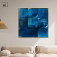 thumbnail image 3 of Indigo Glints Canvas Blue Abstract Art by Art Remedy, Gold Frame, 40" x 40", 3 of 7