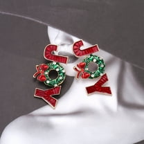 European American Christmas Bow Brooch JOY Oil Drop Brooch