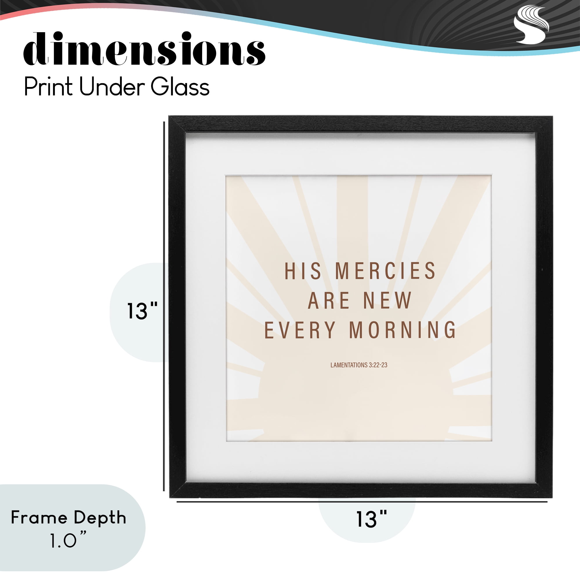 Stupell Industries His Mercies Are New Black Framed Print Under Glass, design by SD Graphics Studio