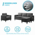 thumbnail image 5 of BALUS 2 Pieces Couch Set, L Shaped Sofa with Storage Ottoman, 5-Seats Sectionals, Living Room Set Furniture, Linen, Dark Gray, 5 of 5
