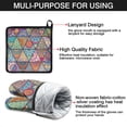thumbnail image 7 of Multicolor Ethnic Geometric Pattern Kitchen Oven Mitt and Pot Holder Sets 4 Pcs for Baking, Cooking and Grilling, Heat Resistant Up To 392 °F, 7 of 7