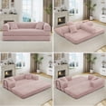 thumbnail image 6 of Muumblus 78" Corduroy Loveseat Cloud Sofa , Queen Size Convertible Slpper Couch Bed for Living Room, Pink, 6 of 7