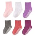 thumbnail image 2 of YOPTOP 6Pcs Toddler Non-Slip Ankle Socks Baby Anti-skid Grips Socks for  Kids Multicolor,Multicolour,1y, 2 of 3