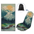 thumbnail image 2 of XYZCANDO Bear Car Seat Cover Towel Mountain Waterproof Sweat Towels Seats Cover Non Slip Backing Sweatproof Cushion Protector Easy to Store Universal Fit for Cars SUV Sedans, 2 of 7