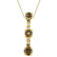 thumbnail image 2 of 14k Yellow Gold 1 CTTW White and Champagne Round Cut Diamond Drop Pendant Necklace (I-J, I1-I2), 2 of 5
