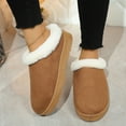 thumbnail image 4 of Fesfesfes Womens Winter Fleece Lined Slippers Cozy Warm House Shoes Non Slip Sole Slip On Indoor Outdoor Comfortable Casual Footwear Thick Bottom Flat Slippers(Brown#1,40(US:7.5)), 4 of 9
