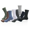 thumbnail image 6 of harmtty 1 Pair Men Breathable Cotton Ribbed Elastic Middle Tube Crew Socks,Coffee, 6 of 8